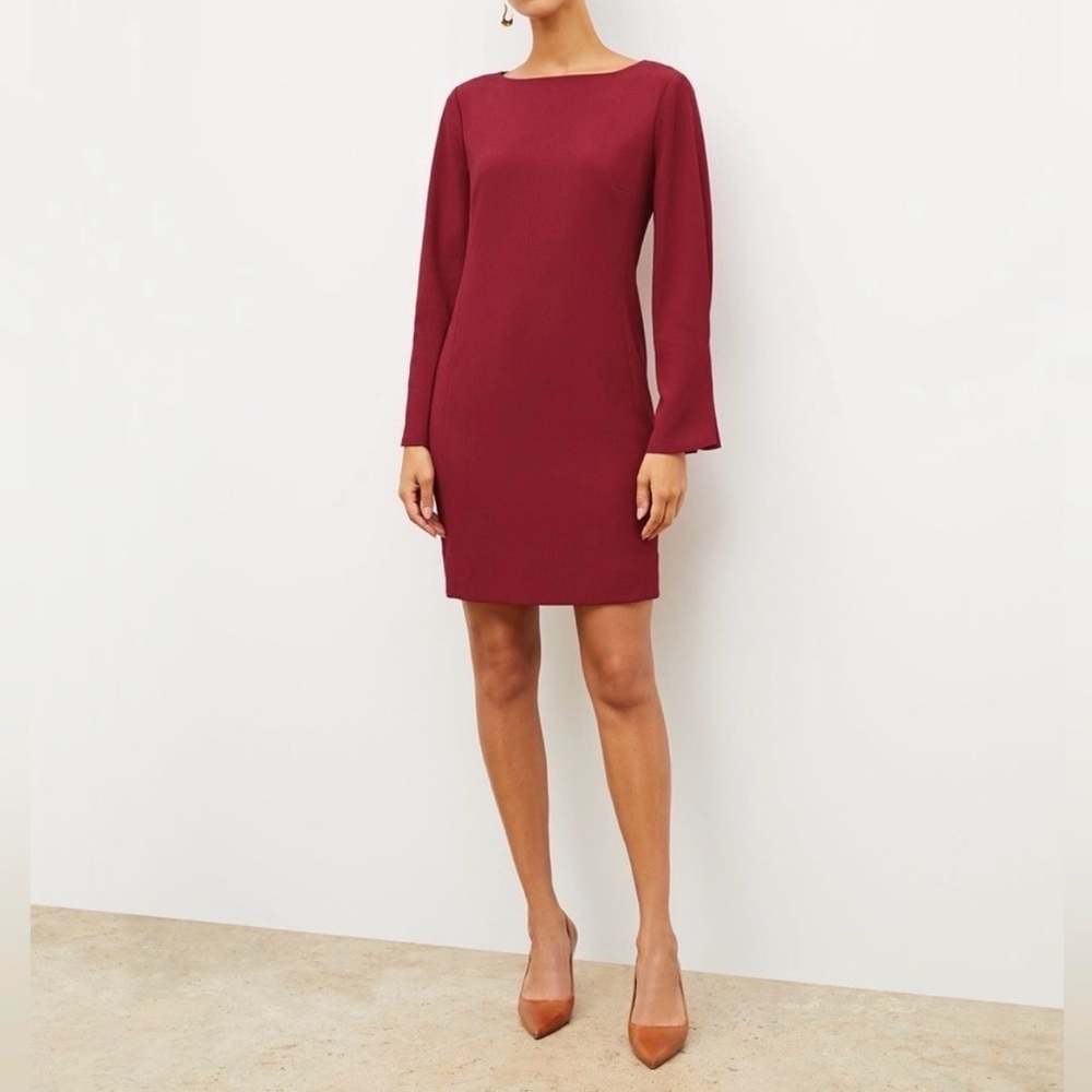 MM Lafleur The Regina Dress - Eco Heavy Soft Wave Cerise Red Wedding Guest 8